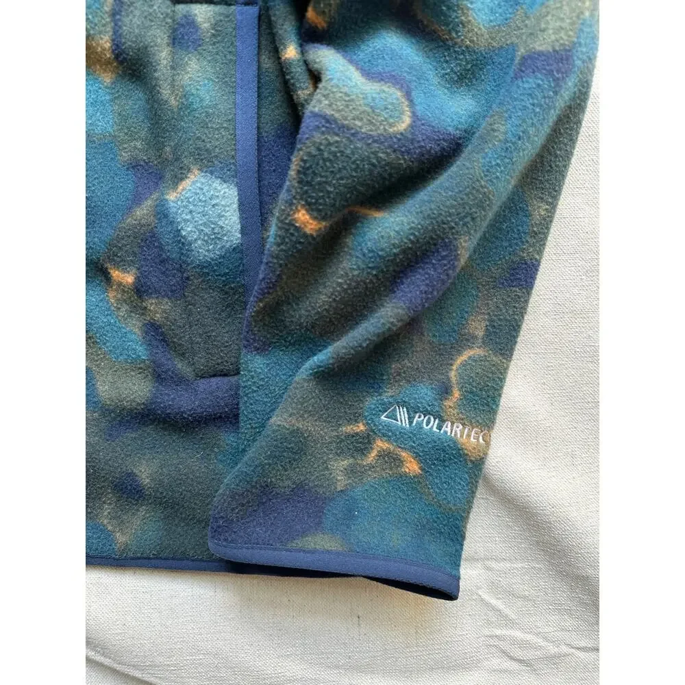 North Face Polartec Alpine Full Zip Fleece Navy Camo Mens Large - Picture 5 of 7
